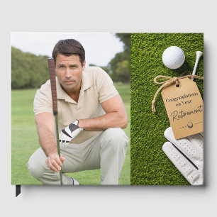 Golf  Retirement create your own photo Guest Book