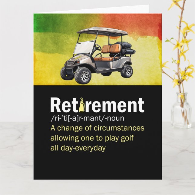 Golf Retirement definition for golfer Card (Yellow Flower)
