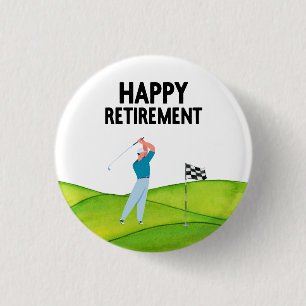 Golf  retirement for golfer  3 cm round badge