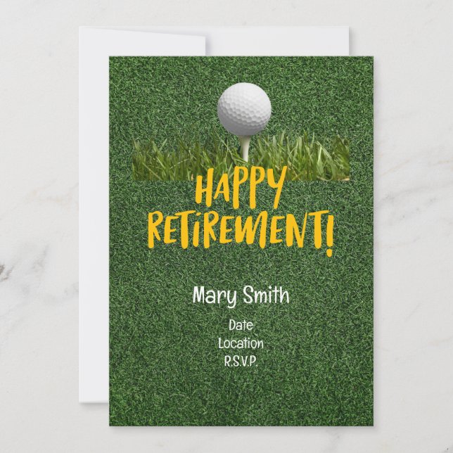 Golf Retirement for golfer Invitation (Front)