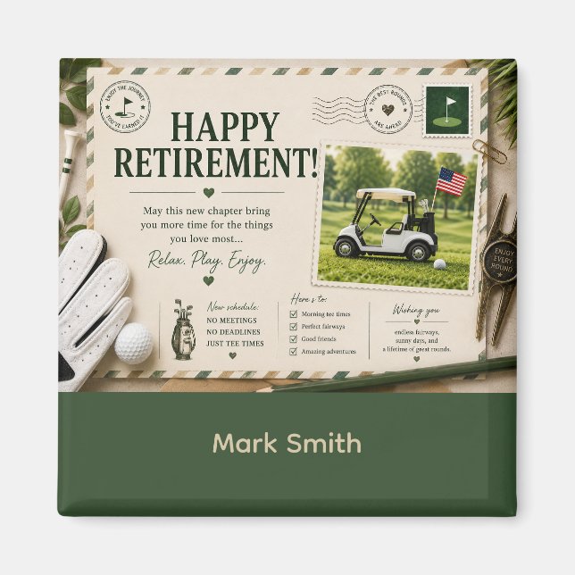 Golf  retirement for golfer  magnet (Front)
