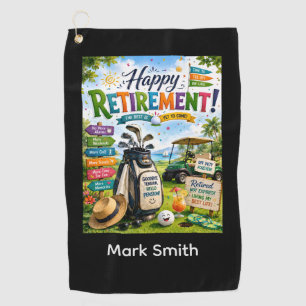 GOLF RETIREMENT for Golfer on green grass Towel