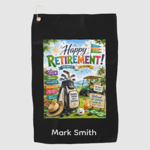 GOLF RETIREMENT for Golfer on green grass Towel