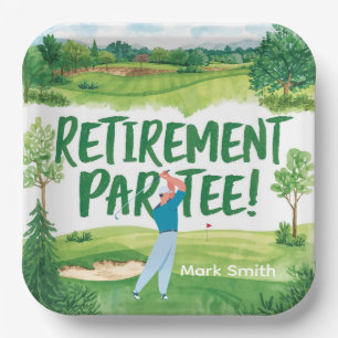Golf  retirement for golfer  paper plate