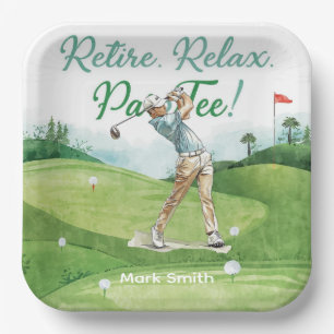 Golf  retirement for golfer  paper plate
