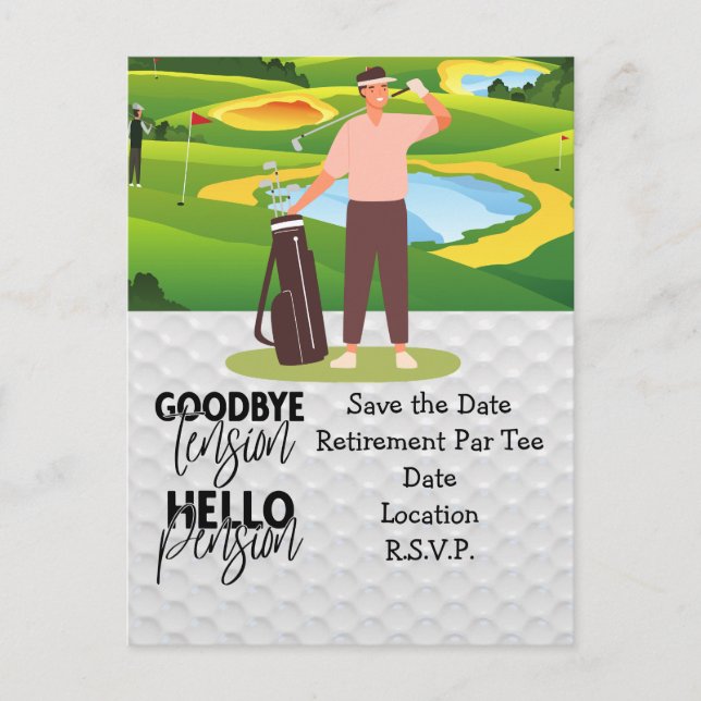 Golf Retirement for golfer Party  Postcard (Front)