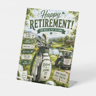 Golf Retirement for golfer Pedestal Sign