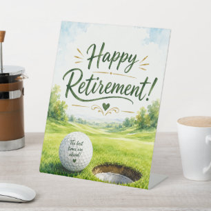 Golf Retirement for golfer Pedestal Sign