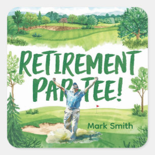 Golf retirement for golfer square sticker