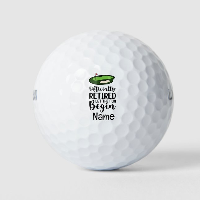 Golf Retirement for golfer with flag on green Golf Balls (Front)