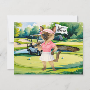 Golf retirement for Siamese Cat lovers Postcard