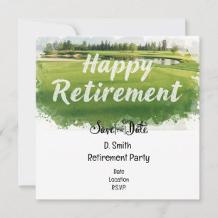 Golf retirement for woman golfer save the date