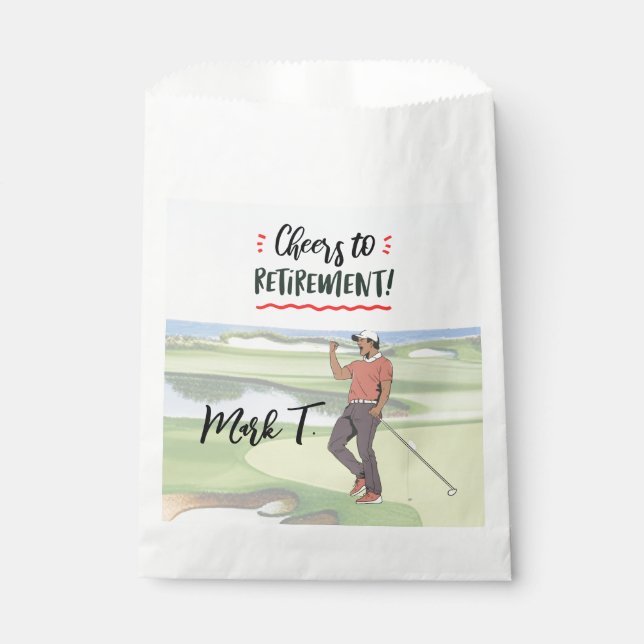  Golf retirement gift for a golfer  favour bag (Front)