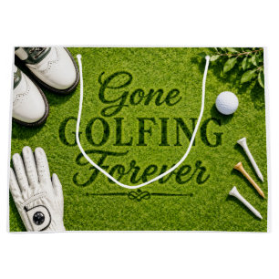 Golf Retirement Gone Golfing Large Gift Bag