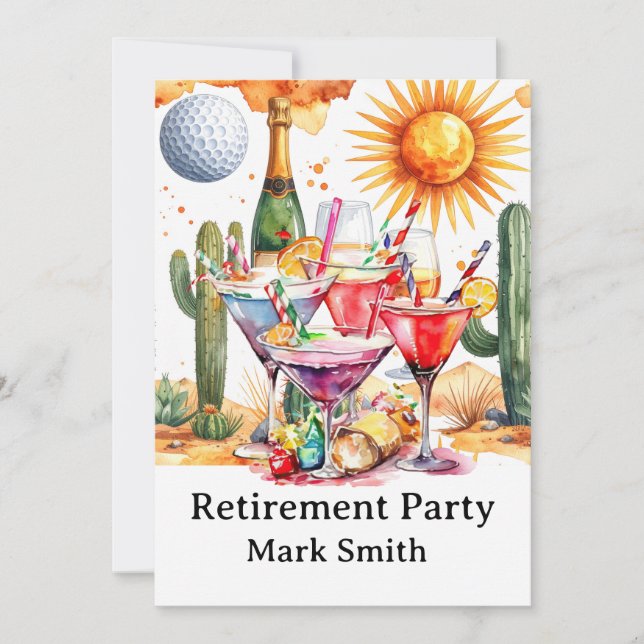 Golf Retirement in Arizona party invitation  (Front)