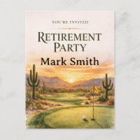 Golf Retirement in Arizona party invitation