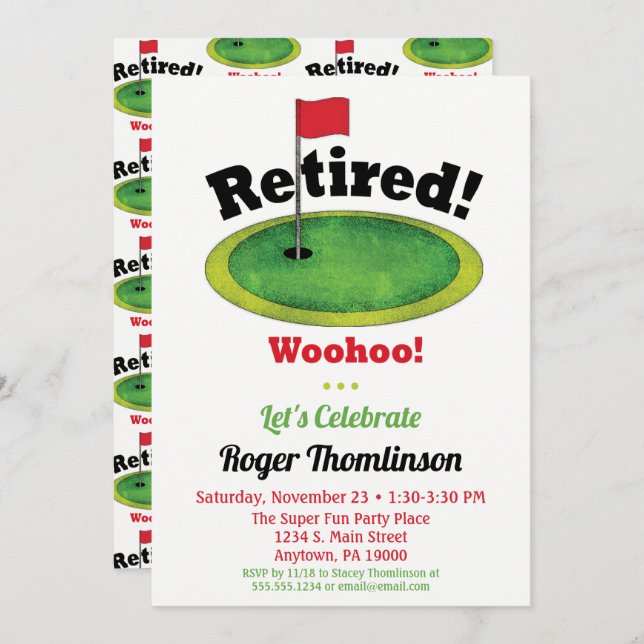 Golf Retirement Invitation - Golfing Retirement (Front/Back)