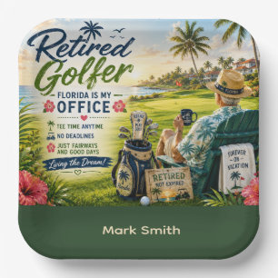 Golf Retirement Living the Dream in Florida Paper Plate