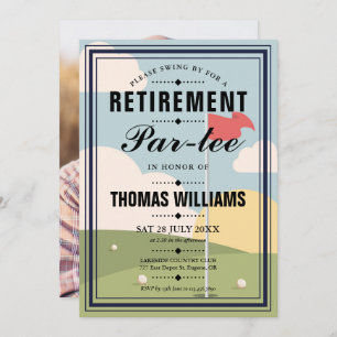 Golf Retirement Partee Party Photo Invitation