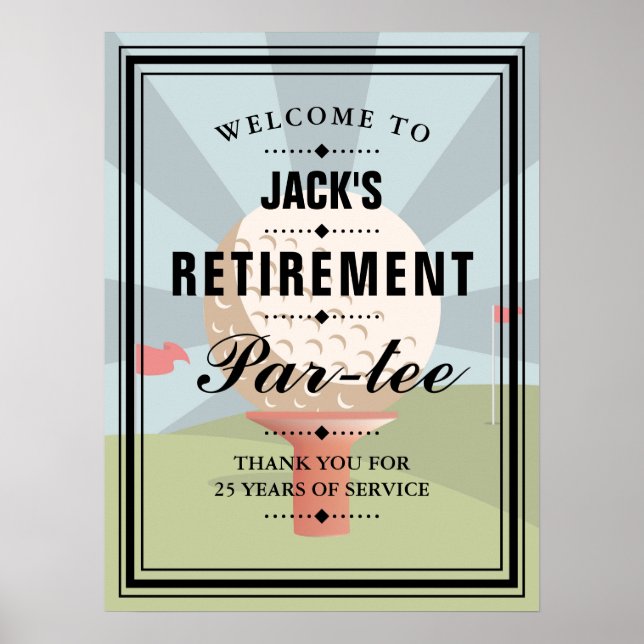 Golf Retirement Partee Party Welcome Sign (Front)