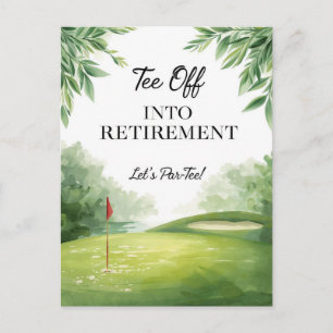 Golf Retirement Party Invitation on green Postcard