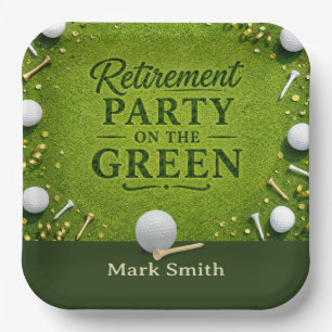 GOLF RETIREMENT Party on the green  Paper Plate