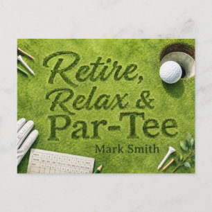 GOLF RETIREMENT Party on the green Postcard