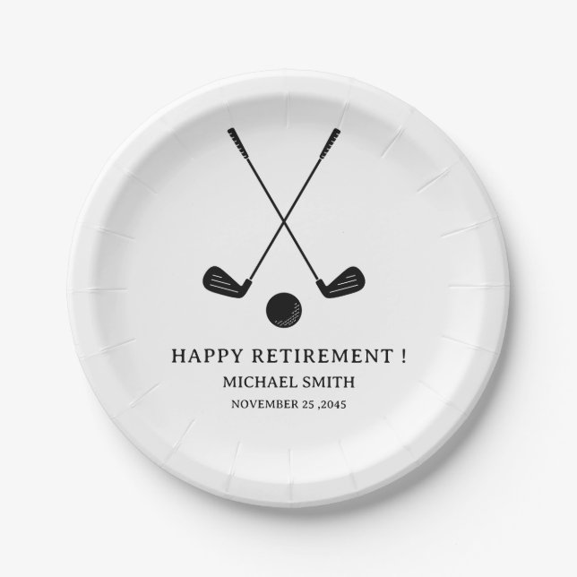 Golf  Retirement Party  Paper Plate (Front)