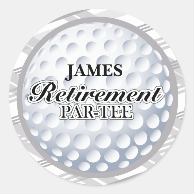 Golf Retirement Party Stickers (Front)