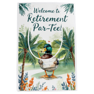 Golf Retirement party watercolor themed for golfer Medium Gift Bag