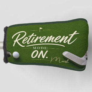 Golf retirement plan on green  head cover