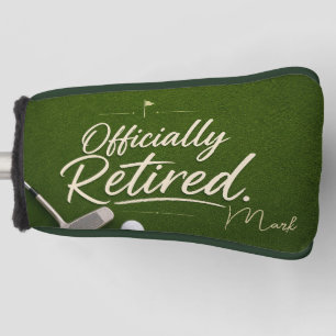 Golf retirement plan on green head cover