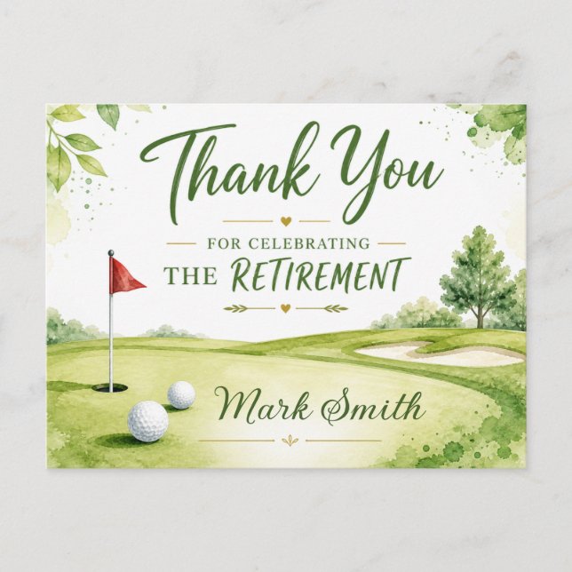 Golf Retirement  Postcard (Front)