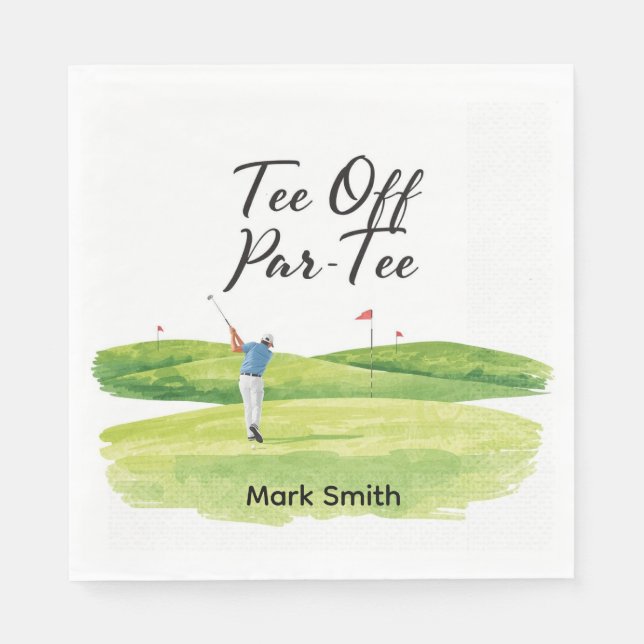 GOLF RETIREMENT Tee off ParTee for golfer Napkin (Front)