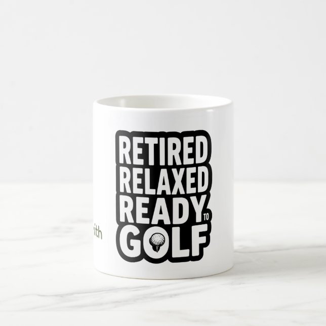 Golf retirement text quotes for golfer coffee mug (Center)