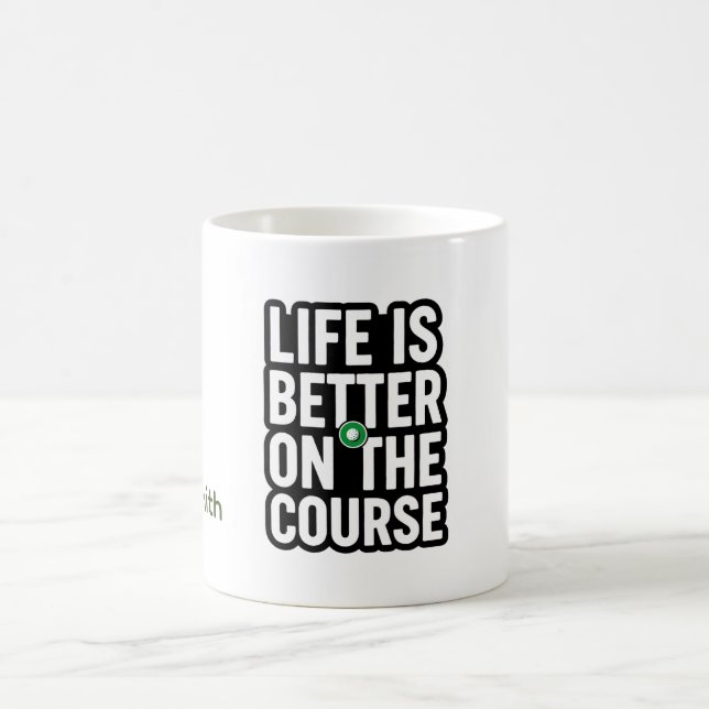 Golf retirement text quotes for golfer coffee mug (Center)