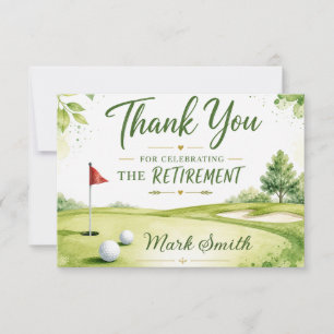 Golf Retirement Thank You Card