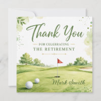 Golf retirement thank you card, golf thank you car