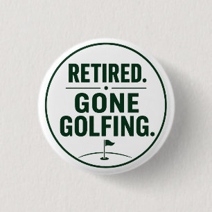 Golf Retirement themed for golfer 3 Cm Round Badge