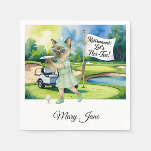 Golf Retirement themed for Siamese Cat lovers Napkin