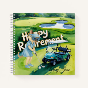 Golf Retirement themed for Siamese Cat lovers Notebook