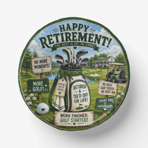 Golf Retirement themed Paper Plate