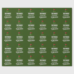 Golf Retirement themed with golf ball on green Wrapping Paper