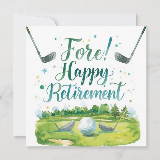 Golf Retirement with ball on green  Card (Front)
