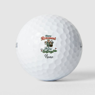 Golf Retirement with flag at golf course golfer Balls