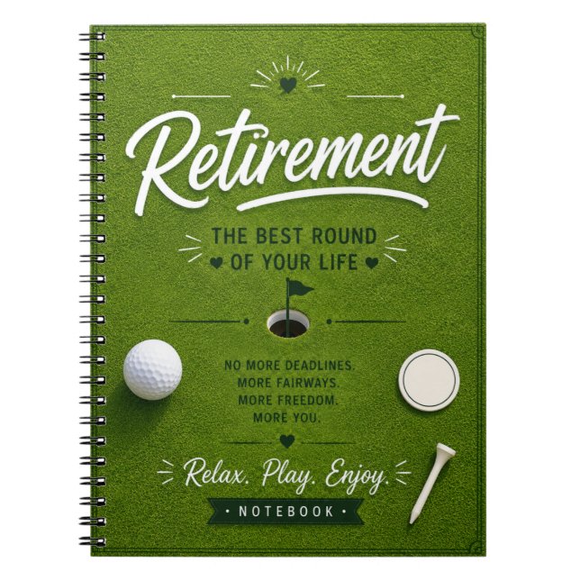 Golf Retirement with flag at golf course golfer  Notebook (Front)