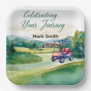 Golf Retirement with golf themed Paper Plate