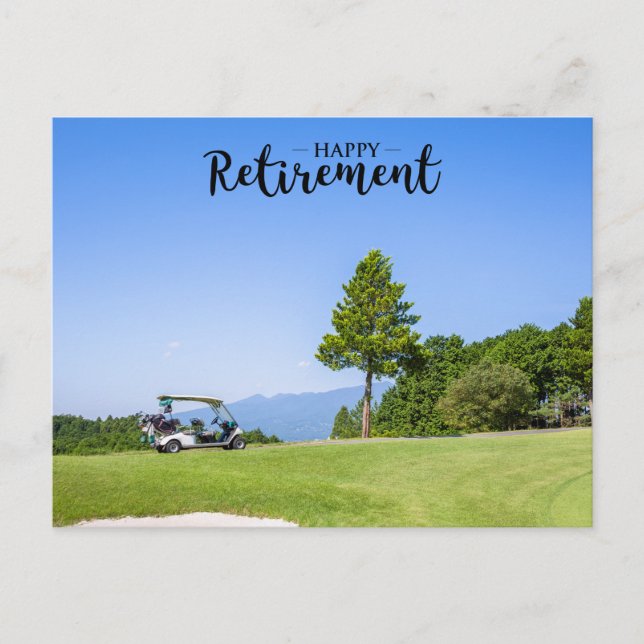 Golf Retirement with golfer at blue sky background Postcard (Front)