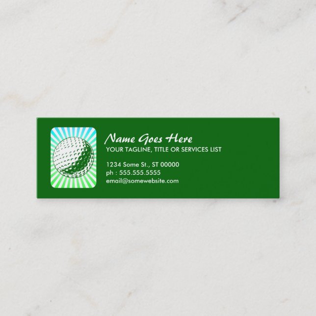 golf : retro rays : mini business card (Front)
