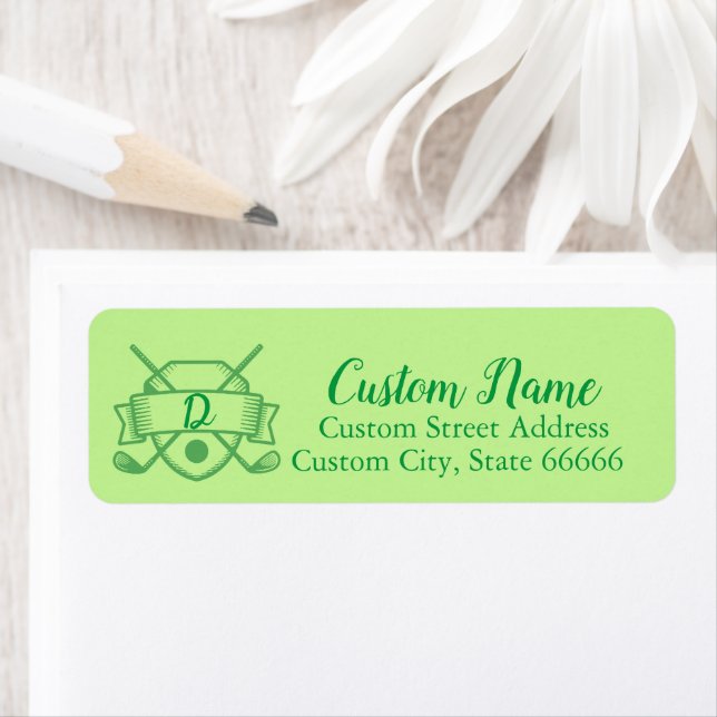 Golf Return Address Labels – Personalised, Elegant (Insitu)